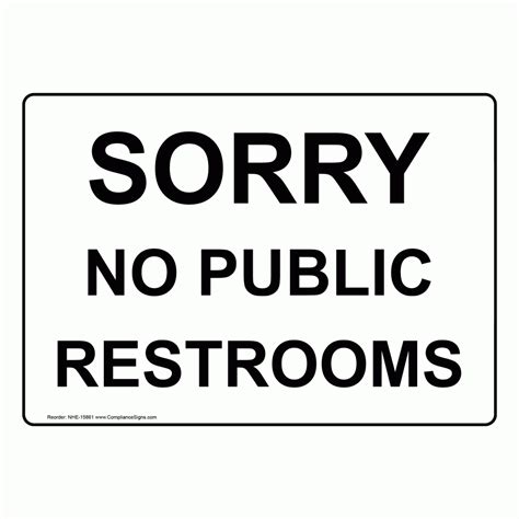 No public restroom signs printable